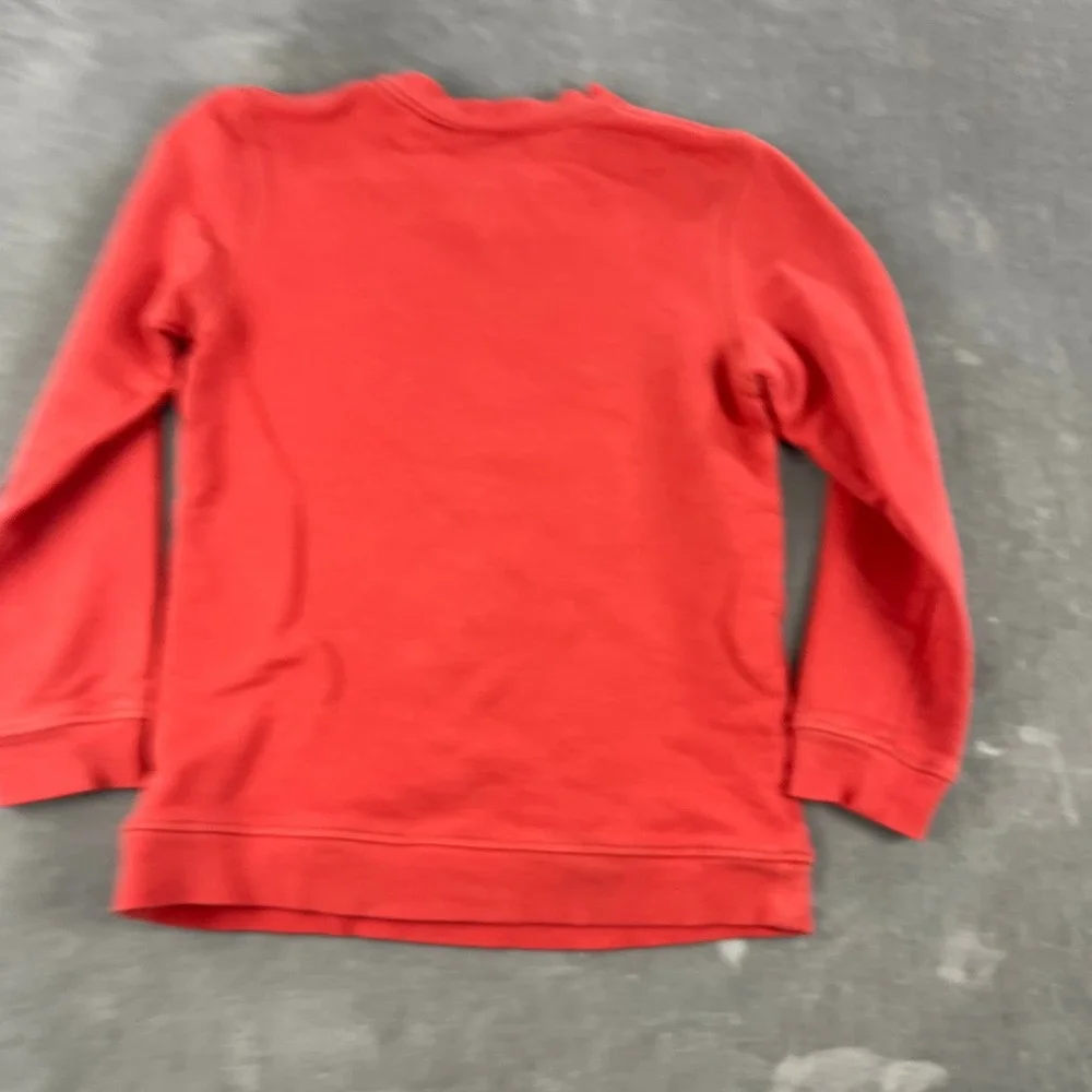 Lacoste Kids 8 Red Sweatshirt Big Logo Pullover Crew Neck Long Sleeve